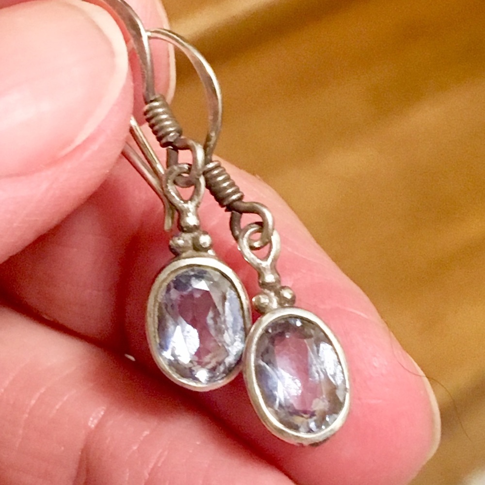 Stunning sterling and blue topaz earrings